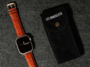 Bracelet Apple Watch en cuir façon croco
