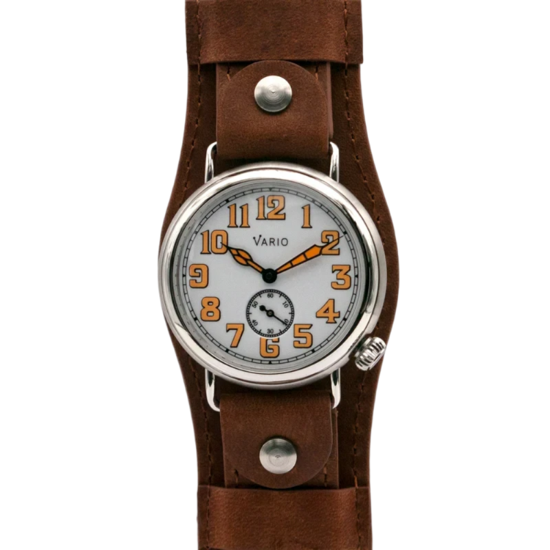 Vario 1918 Trench White Dial Orange Lume