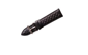 Bracelet Noir Matelassé Diamanté 22 mm