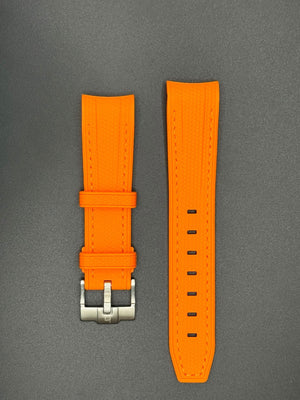 Bracelet en caoutchouc orange pour MoonSwatch et montres Omega