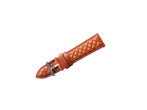 Bracelet en cuir cognac matelassé diamanté