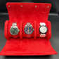 Etui montre en cuir rouge