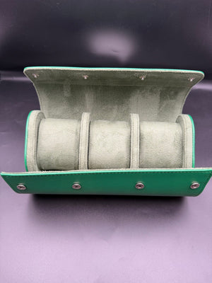 Etui montre en cuir vert