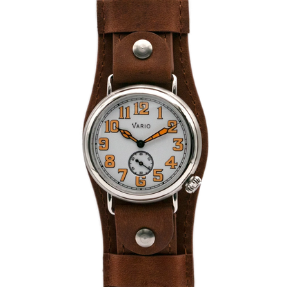 Vario 1918 Trench à cadran blanc et orange luminescent