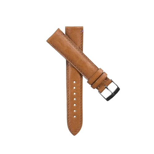 Bracelet de montre en cuir d'autruche camel