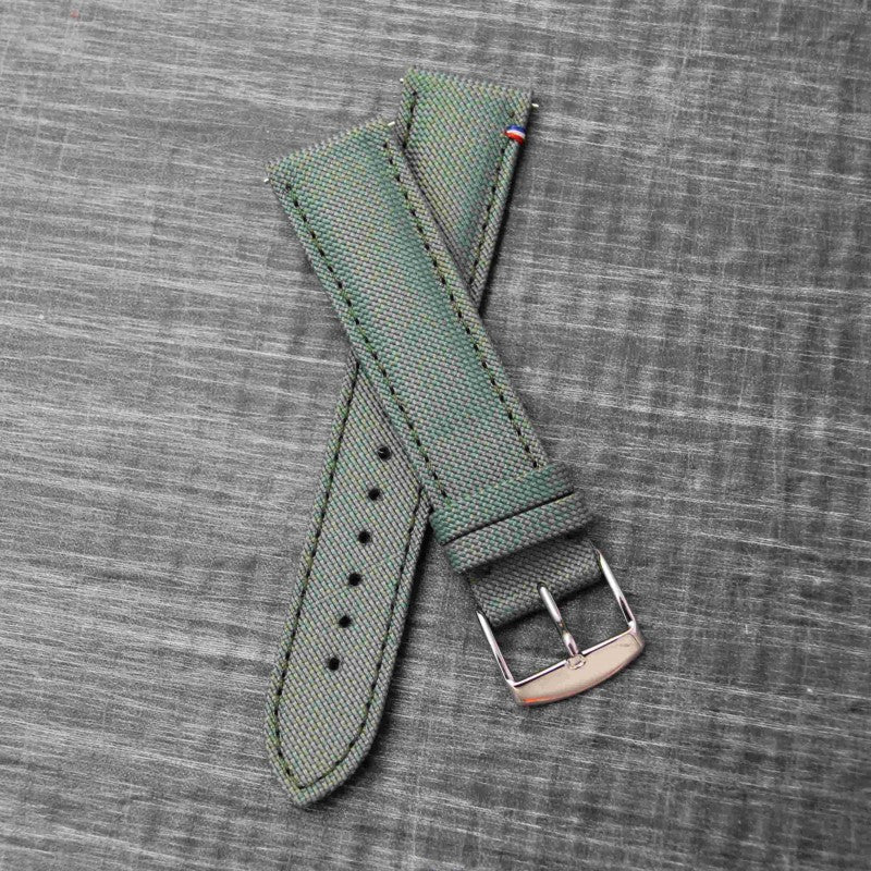 Bracelet de montre toile PORT LOUIS vert tempête