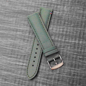 Bracelet de montre toile PORT LOUIS vert tempête