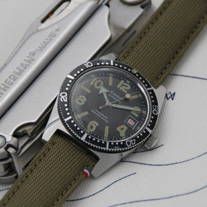 Bracelet de montre toile PORT LOUIS vintage green