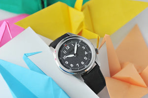 Vario 1945 A-11S Raven Black Solar Quartz Field Watch